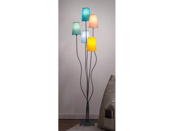 Lampadaire Colora 40 x 163 x 35cm Noir Tissu mélangé E14