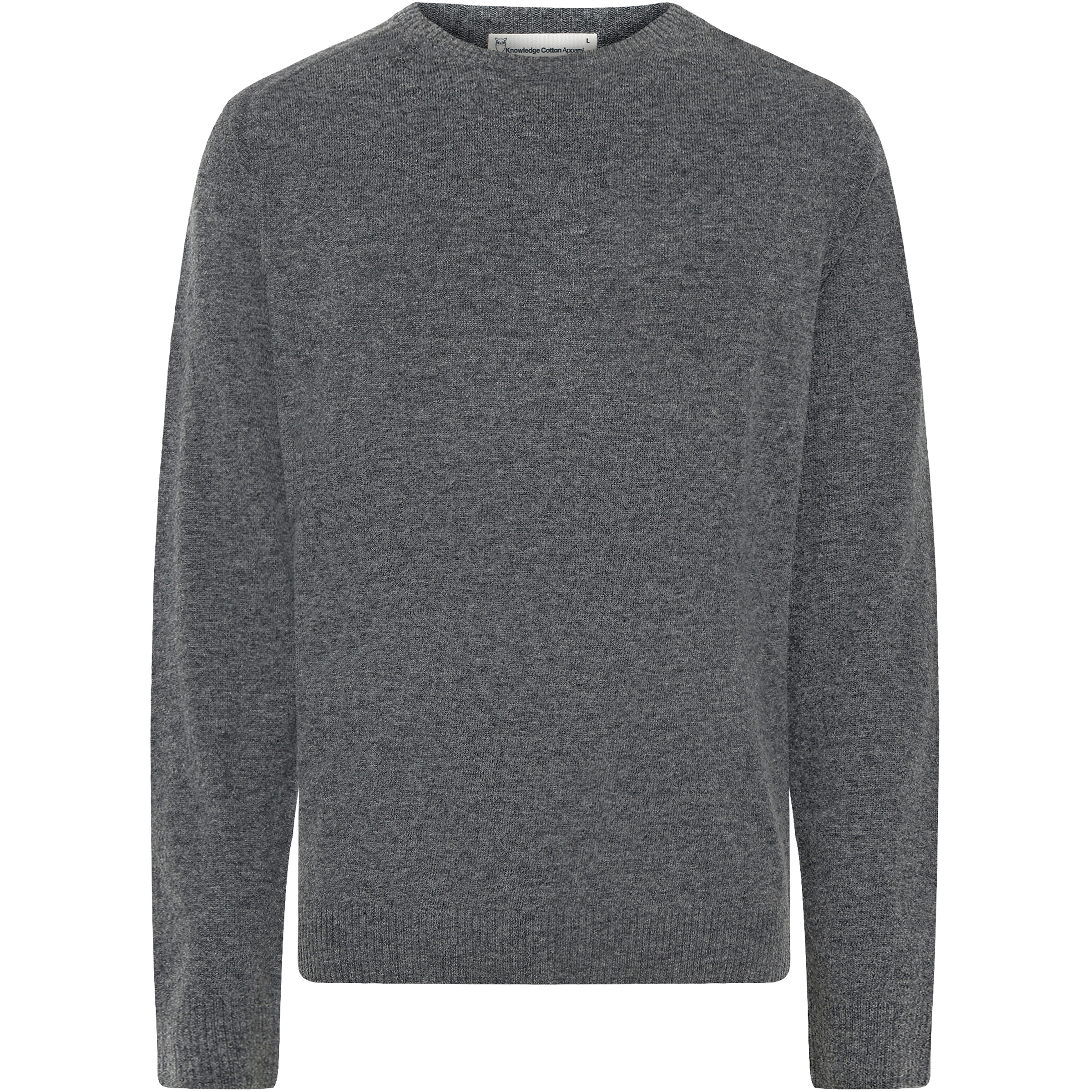 KnowledgeCotton Apparel Lambswool Crew Neck Herren Pullover grau Größe L Lifestyle Hautfreundlich