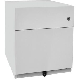 Bisley Rollcontainer Note, aus Metall, lichtgrau, mit 1 Schublade und Hängeregistratur, abschließbar