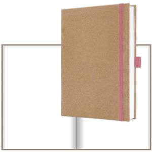 Sigel Notizbuch Jolie Pure Pink, JN841, Karton Hardcover, braun, 96 Blatt / 192 Seiten, 100 g/m², blanko, ca. A5
