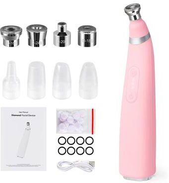 Inspired Finds Professional Diamond Microdermabrasion Machine Home Facial Exfoliation & Deep Cleaning Skin Care Device pink