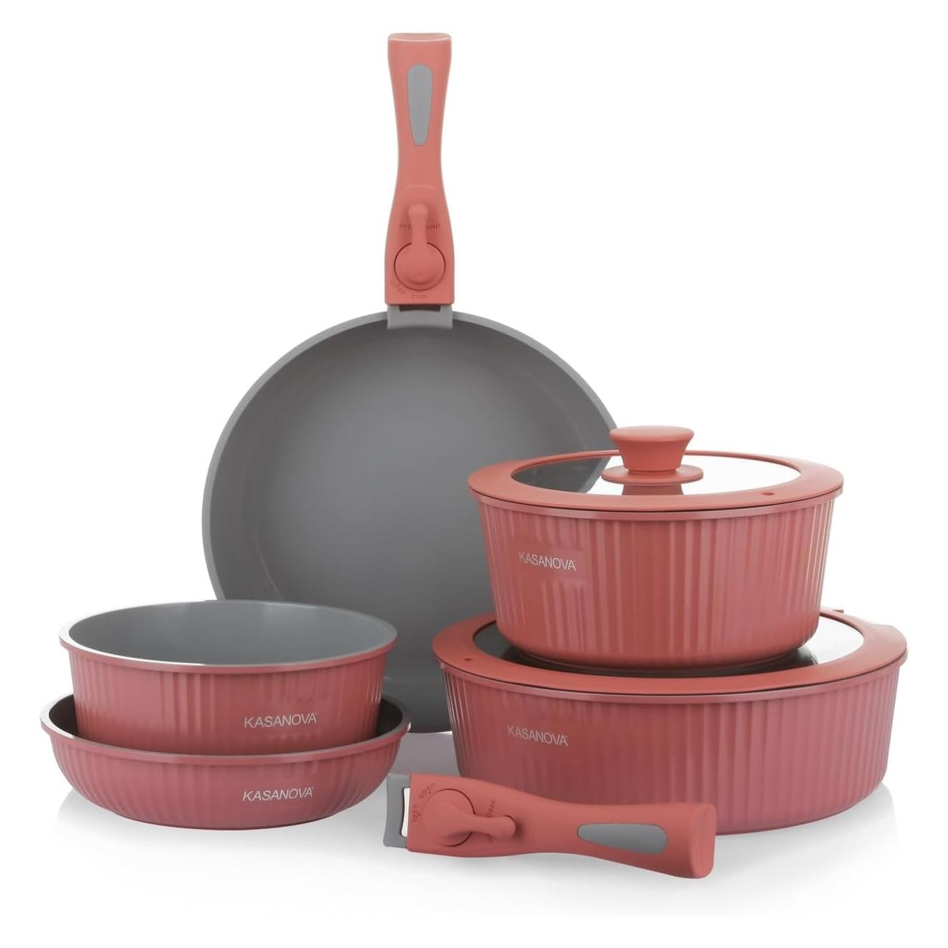 Kasanova Eaziclip Keramik-Kochgeschirr-Set mit abnehmbaren Griffen (Bratpfanne, Keramik, 20 x 26 cm) (59824033)