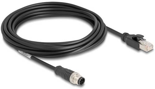 Delock 80811 RJ45 / M12 Patchkabel CAT 5e S/FTP 5.00m Schwarz 1St.