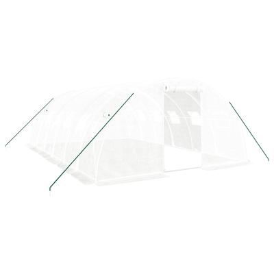 Helloshop26 - Gewächshauszelt für Pflanzen Blumen und Gemüse mit Stahlrahmen 24 m² 6 x 4 x 2 m weiß 02_0044561