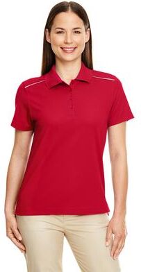 CORE365 78181R Women's Radiant Performance Piqué Polo with Reflective Piping Shirt in Classic Red size 3XL   Polyester