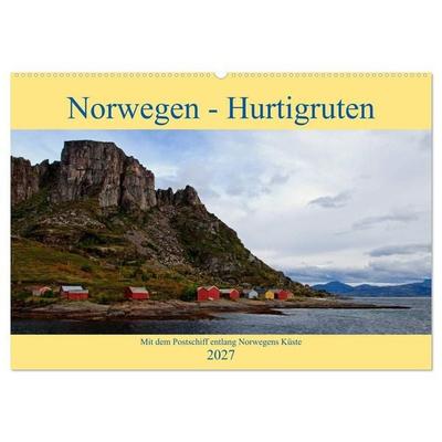 Norwegen - Hurtigruten (Wandkalender 2027 DIN A2 quer), CALVENDO Monatskalender