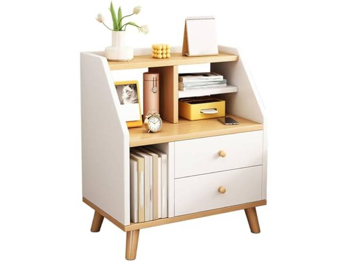 YCCHAH Bett mit Stauraum Nachttisch, Home Schlafzimmer Kleiner Aufbewahrungsschrank Nordic Sofa Beistelltisch Desktop