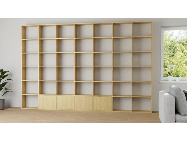 Bibliothèque large Mélaminé premium Chêne