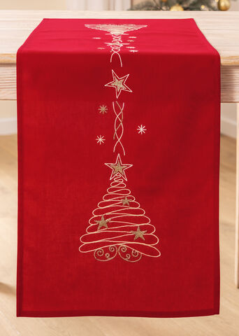 Stickläufer "Weihnachtsbaum"