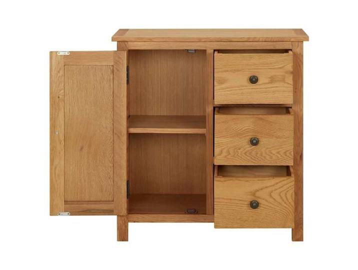 Organisateur salon - Commode Pratique - Brun - Placard 70x35x75 cm Bois de chêne massif - Cadre durable_20kg_64155