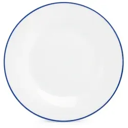 BONBISTRO Teller flach 15cm blauer Rand  Basic White - 6 Stück
