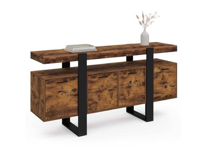 IDMarket - Sideboard 160 cm Phoenix XXL 4 Türen Holz Effekt Antik und Schwarz