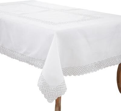 Saro Lifestyle Braid Embroidered Design Tablecloth
