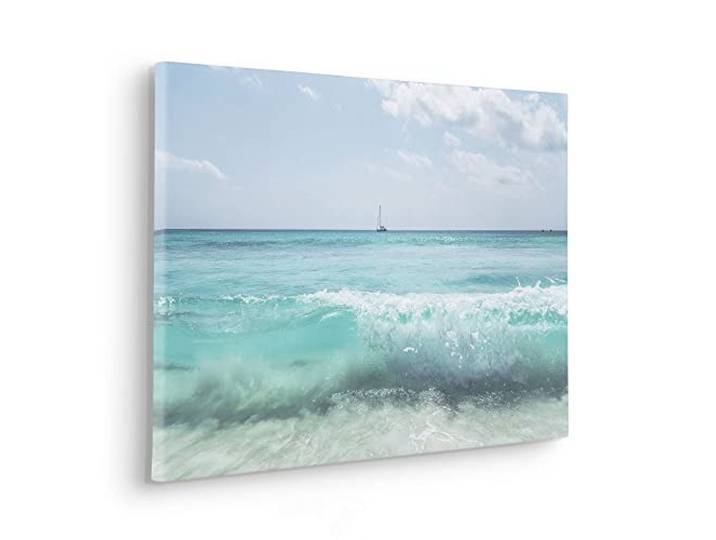 Komar Keilrahmenbild im Echtholzrahmen - Coastline - Größe 60 x 40 cm - Bild, Leinwandbild, Landschaftsmotiv, Wohnzimmer, Schlafzimmer