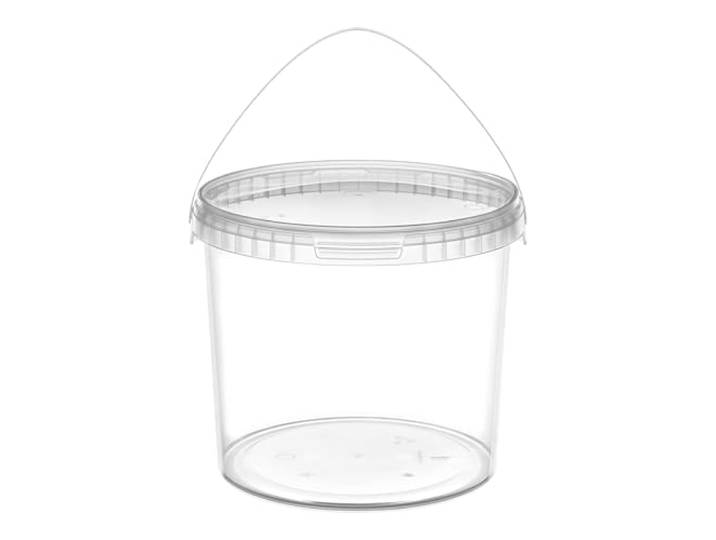 Garronda Eimer mit Deckel 8 L für die Lagerung von Lebensmittel- und Chemischen Produkten Transparent 100 Stück GD-0118