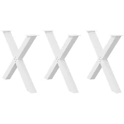 Helloshop26 - Set mit 3 X-förmigen Esstischbeinen 90 x 72 cm stabile Konstruktion modernes Design weißer Stahl 02_0057267
