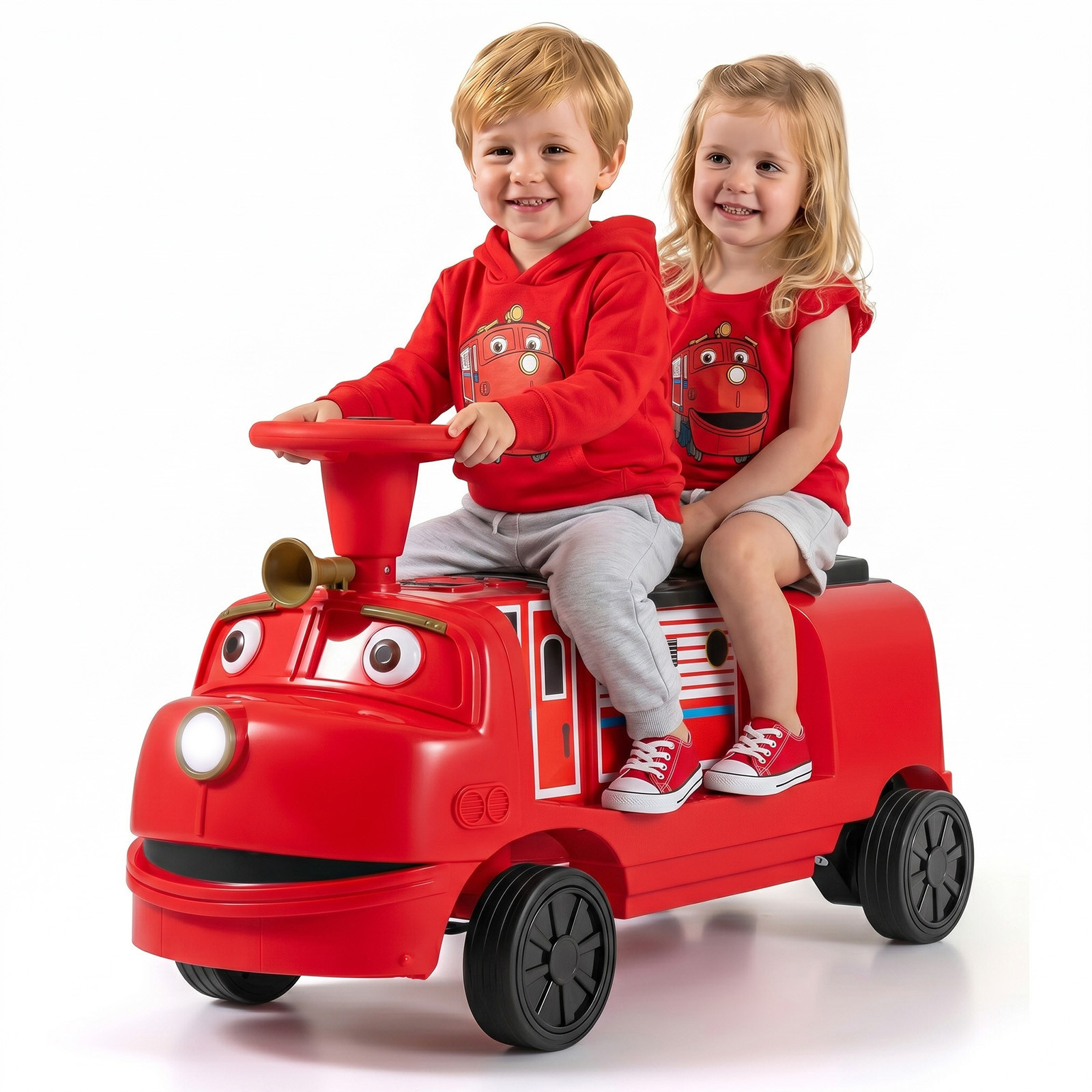 Costway Kinder Elektroauto 12V met 2 Zitplaatsen Rood