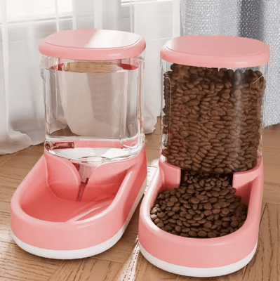 Inspire Picks Automatic Pet Food & Water Dispenser For Cats And Dogs 2pcs fen 3.8l