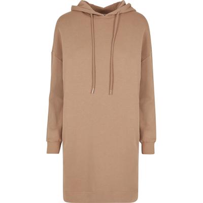 A-Linien-Kleid URBAN CLASSICS "Urban Classics Damen Ladies Organic Oversized Terry Hoody Dress", Damen, Gr. XS, US-Größen, beige (amber), 100% Baumwolle, unifarben, oversize, ohne Ausschnitt, Kleider