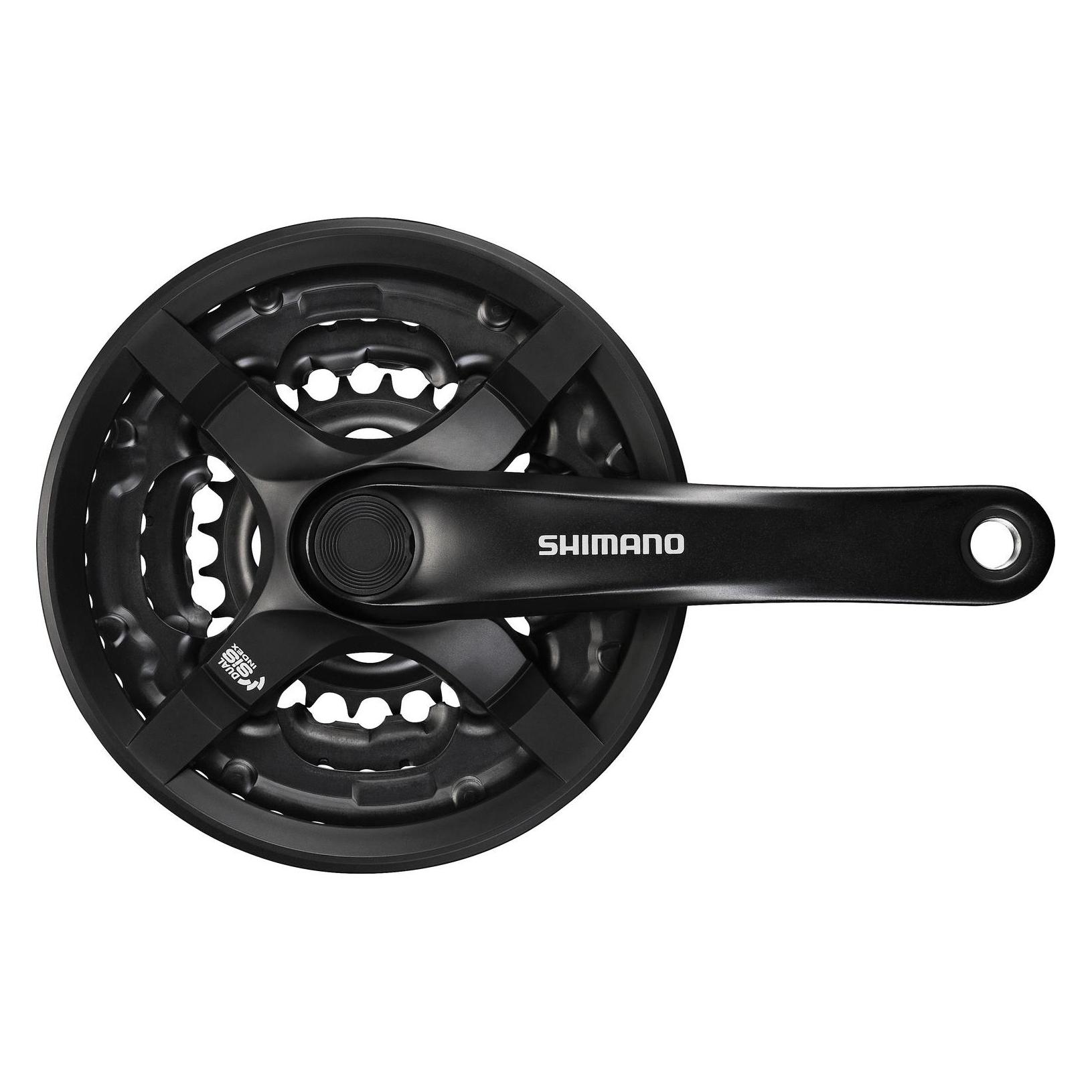 Shimano FC-TY501 Kurbelgarnitur 6/7/8-fach 42-34-24 Z. mit Kettenschutzring (175 mm) (EFCTY501E244CLB)