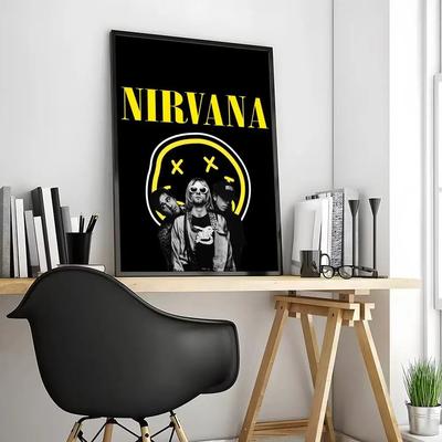Inspire Essentials Nirvana Rock Band Canvas Poster Waterproof Wall Art 11 15.75 19.69 In