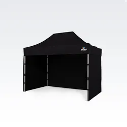 Gartenzelt 2x3m - mit 3 Wänden - Schwarz