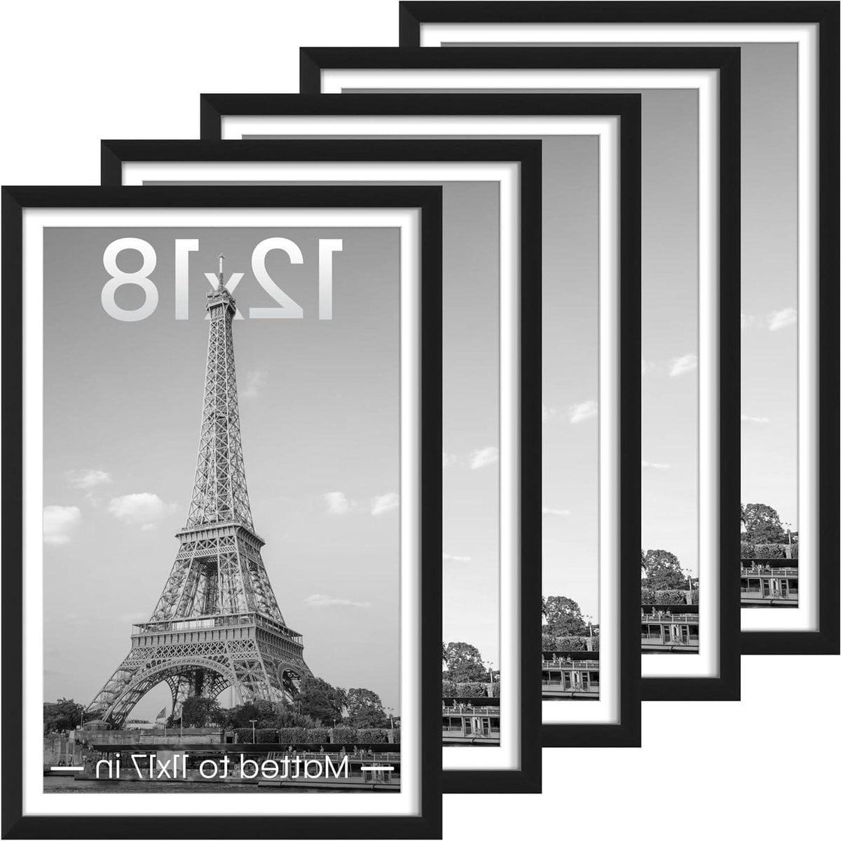 Set van 5 witte fotolijsten voor muurdecoratie
