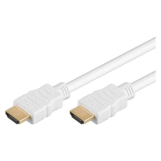 PremiumCord HDMI High Speed + Ethernet kabel,bílý, zlacené konektory (15 m) (KPHDME15W)