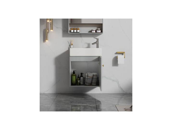 Mobilier de salle de bains : lavabo avec meuble vasque 46 cm meuble vasque petit meuble de salle de bains d'invités
