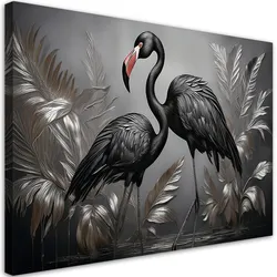 WANDBILD flamingo schwarzvogel abstraktion