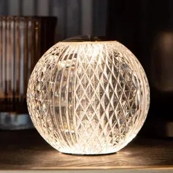 Lucide CINTRA Akku Tischlampe Ø9cm LED 1,5W 3000K Transparent 3-StepDim