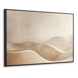 LEINWAND Bilder mit Rahmen - Beige - Natur - Abstrakt - Modern - 140x90