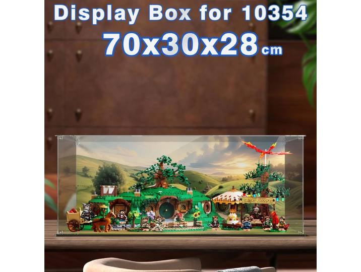 Boîte d'affichage en acrylique pour 10354, ensemble de blocs de construction, vitrine transparente anti-poussière pour briques Shire
