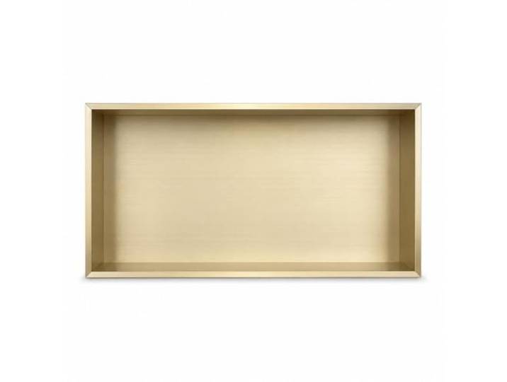 QAUUCP Einbauregal Wandnische Duschnische aus Edelstahl Gebürstetes Champagnergold, 61 x 30,5 x 10 cm, Badezimmer-Wandregal, keine Fliesen erforderlich