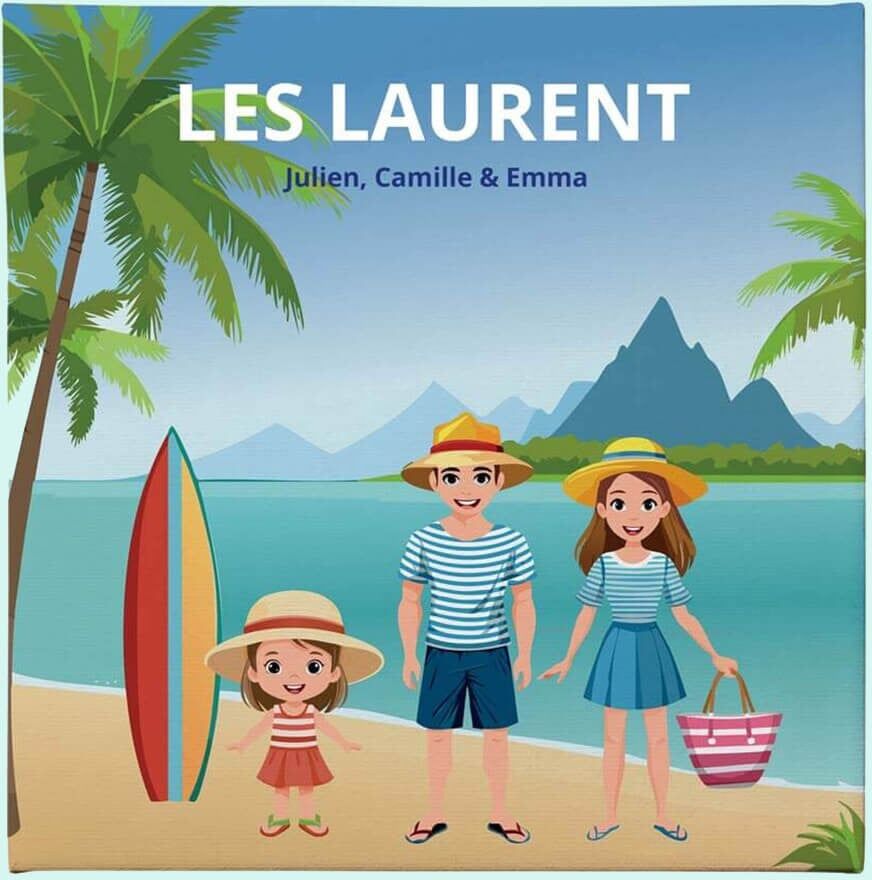 Ocadeau Toile famille à la plage