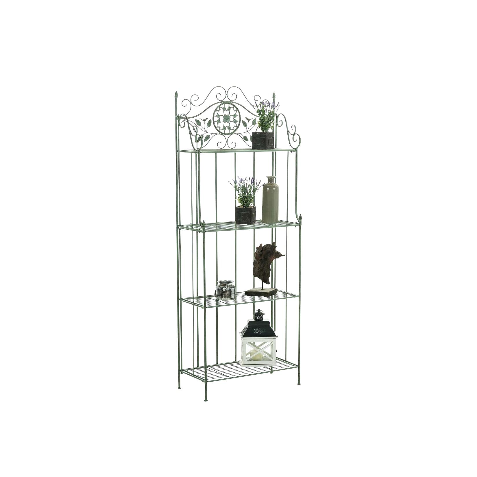 CLP Pflanzenregal Metall klappbar Flora, Blumenregal 4 Ebenen, Standregal im Landhausstil, für Garten, Balkon, Terrasse, Indoor & Outdoor