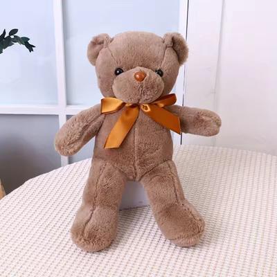 Uplift Essentials Charming Ribbon Teddy Bear Premium Soft Plush Toy For Gifting & Decor coffee