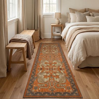 Garvee Vintage Tiger Floral Oriental Area Rug