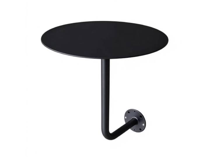 Kleiner runder Wandtisch, klappbarer Vintage-Stehtisch aus Metall Platzsparende Bistrotheke for Cafés, Eckstände im Milchteeladen und Dessertbars – Wandmontage(40X45CM black iron)