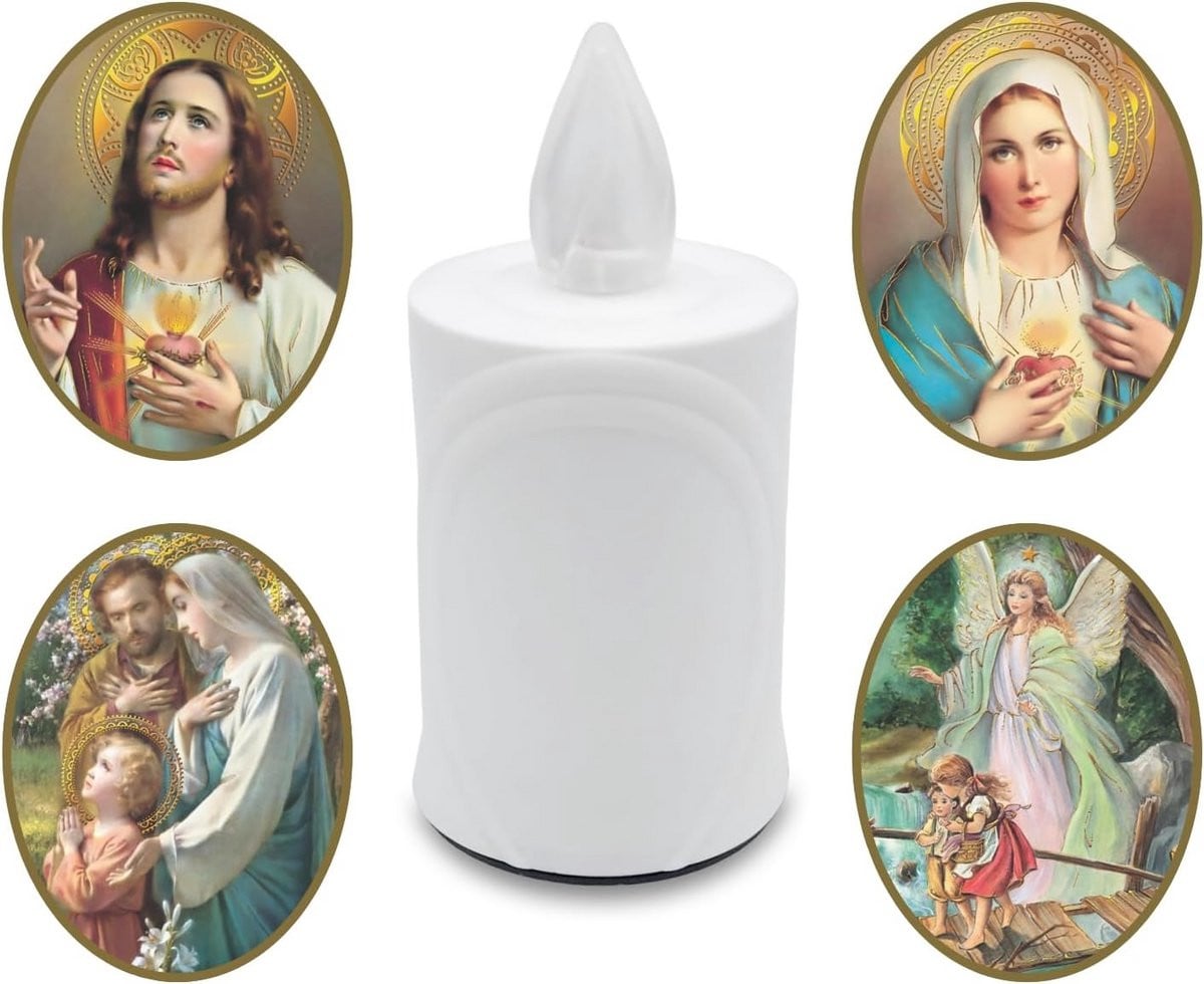 LED Grafkaars Wit met Realistisch Flikkereffect - Hoogte: 102 mm