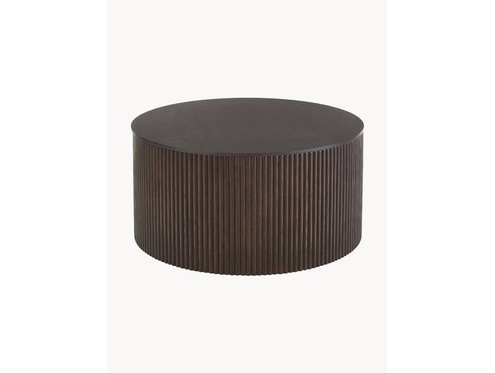 Runder Holz-Couchtisch Nele mit Stauraum