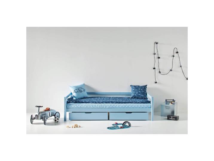 Einzelbett I 90 x 200cm Blau/Hellblau
