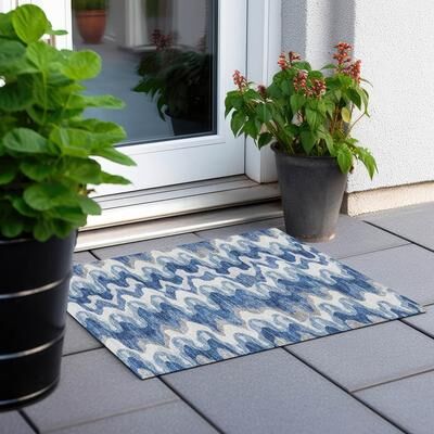 Addison Rugs Machine Washable Indoor/ Outdoor Chantille Abstract Ripples Rug