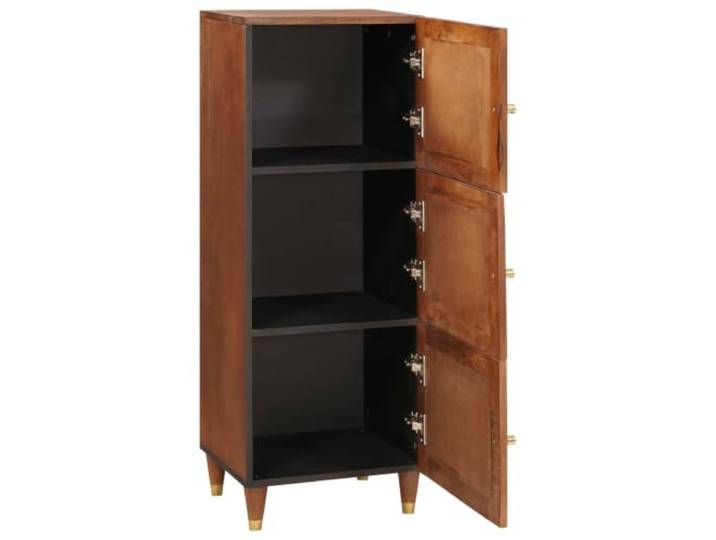 PUGYNBK Hoher Schrank, 110 cm, Braun, Massivholz, Griff Vielseitige Regale, Wandmontage, einfache Montage, minimalistischer Stil