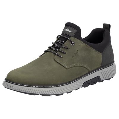 Slip-On Sneaker RIEKER, Herren, Gr. 40, Textil, schwarz (khaki, schwarz), Lederimitat, Nubukleder, Textil, Schuhe, Slipper, Halbschuh, Freizeitsneaker zum Schlupfen, schmale Form