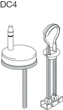 Pressalit Universal - charnière Flex DC4999 Inox , pour siège WC Tura, avec décollage, montage par le haut