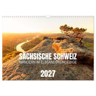 Sächsische Schweiz - Wandern im Elbsandsteingebirge (Wandkalender 2027 DIN A3 quer), CALVENDO Monatskalender