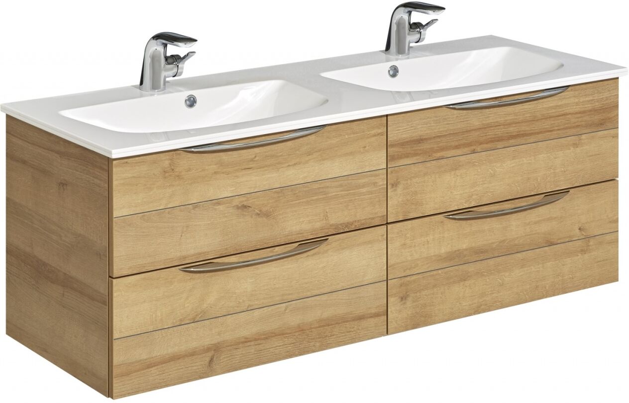 Pelipal Serie 6025 Mineralmarmor-Doppelwaschtisch MMDWT70-1320, B:1320, H:17, T:480mm MMDWT70-1320