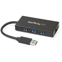 StarTech USB 3.0 to 3-port USB Hub (USB-A, 3 Ports), Dockingstation + USB Hub, Schwarz
