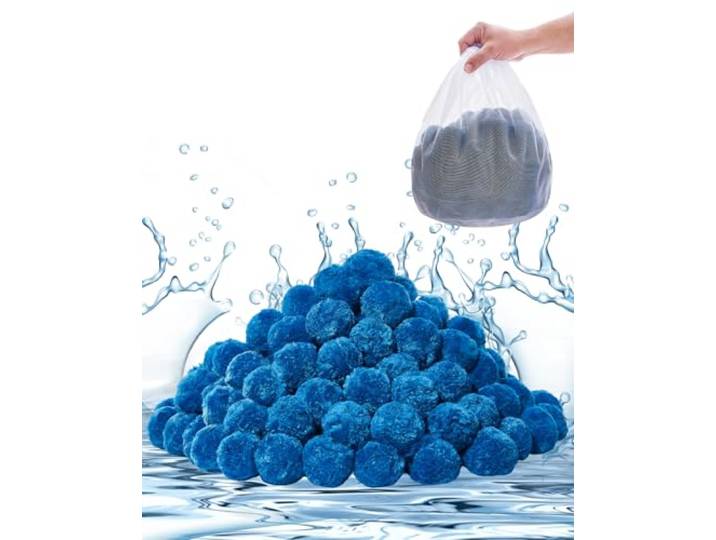 VEVOR Filterballen voor zwembad, zandfilter, 0,71 kg, reserveballen voor zandfilter, zwembad, herbruikbaar, met waszak, voor filtersystemen, zwembad, blauw